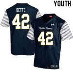 Notre Dame Fighting Irish Youth Stephen Betts #42 Navy Under Armour Alternate Authentic Stitched College NCAA Football Jersey YDL7099AF